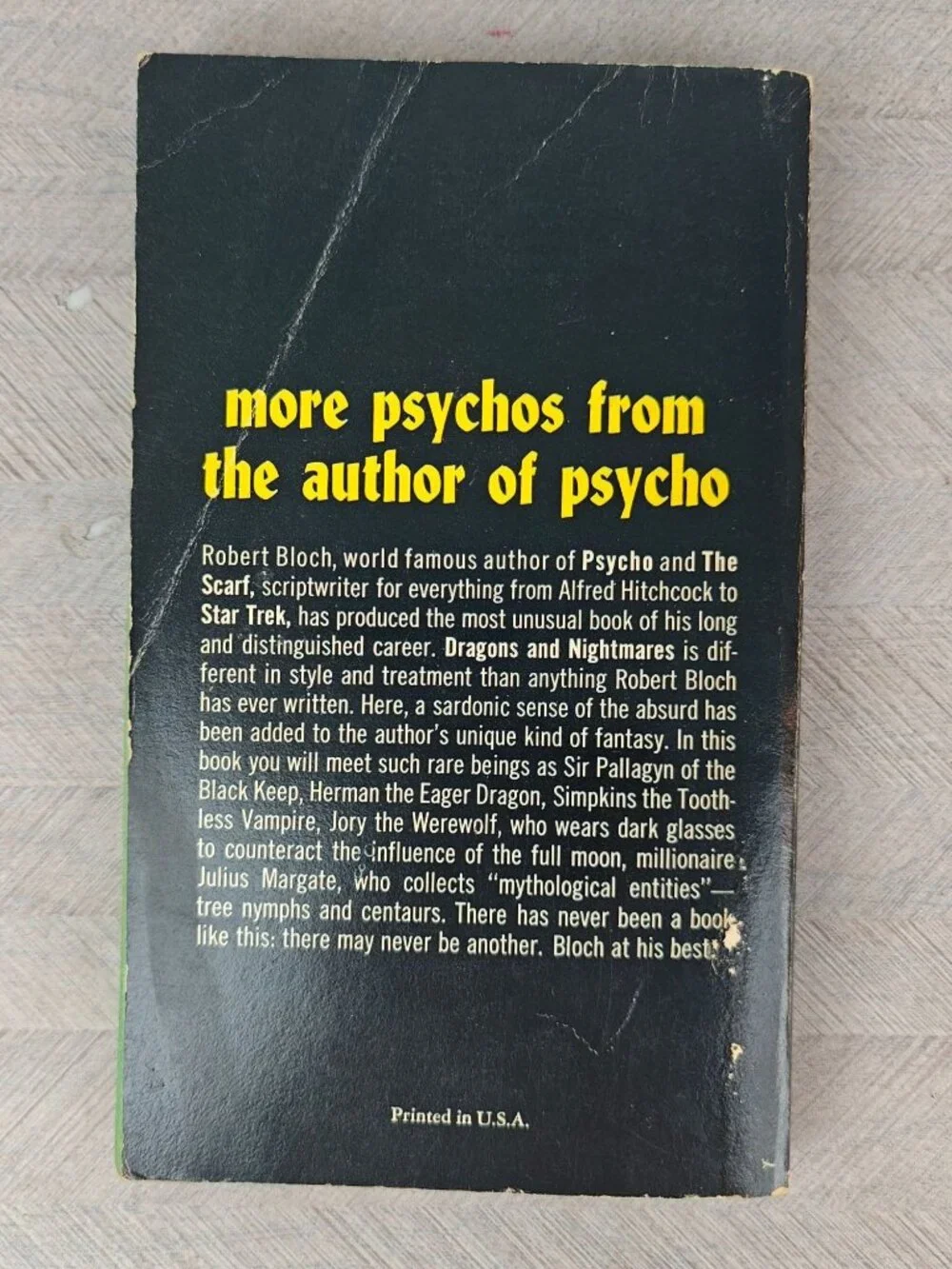 Dragons And Nightmares Robert Bloch Paperback 1969 Vintage Fantasy Horror